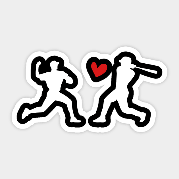 Baseball Lover Valentine's Day Design Sticker by ArtistTee ⭐⭐⭐⭐⭐